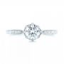 18k White Gold Diamond Engagement Ring - Top View -  102672 - Thumbnail