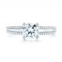 18k White Gold Diamond Engagement Ring - Top View -  103078 - Thumbnail