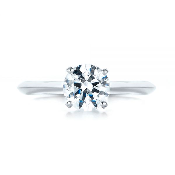 18k White Gold Diamond Engagement Ring - Top View -  103319