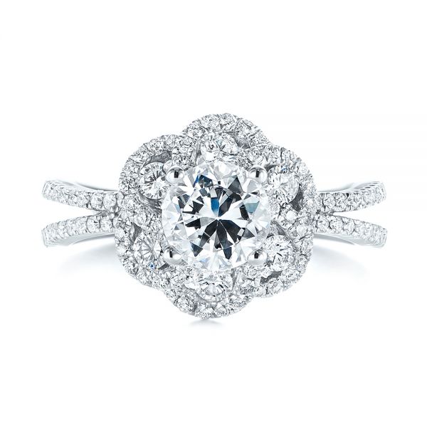  Platinum Platinum Diamond Engagement Ring - Top View -  103678