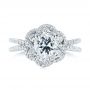 18k White Gold Diamond Engagement Ring - Top View -  103678 - Thumbnail