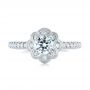 18k White Gold Diamond Engagement Ring - Top View -  103680 - Thumbnail