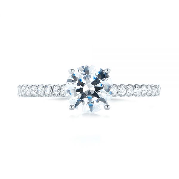 18k White Gold Diamond Engagement Ring - Top View - 103713