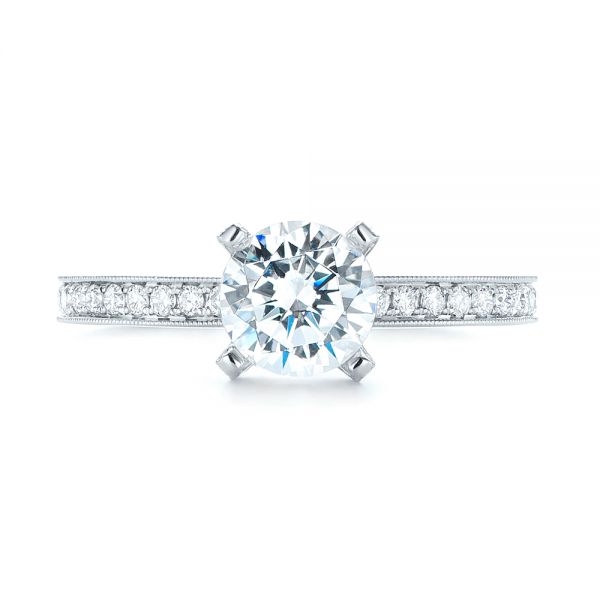  Platinum Platinum Diamond Engagement Ring - Top View -  103832