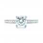 18k White Gold Diamond Engagement Ring - Top View -  103832 - Thumbnail