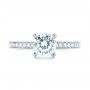 18k White Gold Diamond Engagement Ring - Top View -  103832 - Thumbnail