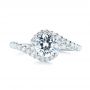 18k White Gold Diamond Engagement Ring - Top View -  103833 - Thumbnail