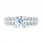 18k White Gold Diamond Engagement Ring - Top View -  103836 - Thumbnail
