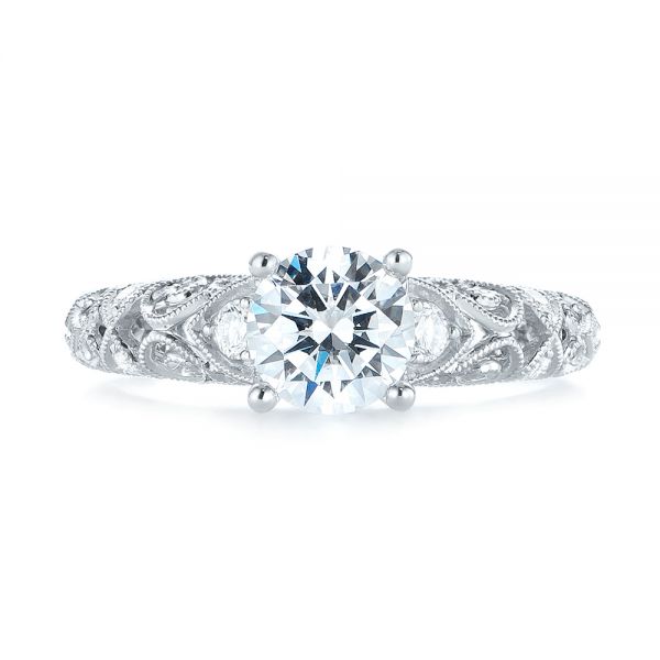  Platinum Platinum Diamond Engagement Ring - Top View -  103901