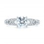 18k White Gold Diamond Engagement Ring - Top View -  103901 - Thumbnail
