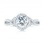 18k White Gold Diamond Engagement Ring - Top View -  103903 - Thumbnail