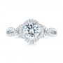 18k White Gold Diamond Engagement Ring - Top View -  103903 - Thumbnail