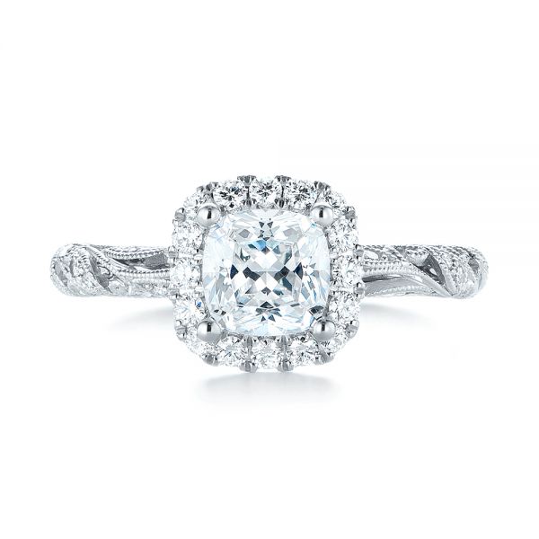 14k White Gold 14k White Gold Diamond Engagement Ring - Top View -  103908