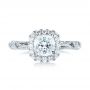 18k White Gold Diamond Engagement Ring - Top View -  103908 - Thumbnail
