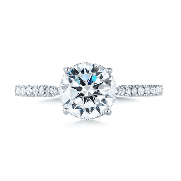 14k White Gold 14k White Gold Diamond Engagement Ring - Top View -  104177