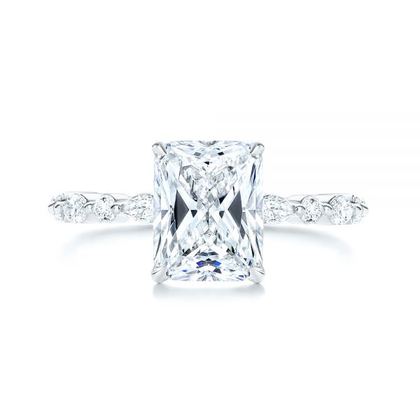 18k White Gold 18k White Gold Diamond Engagement Ring - Top View -  106640