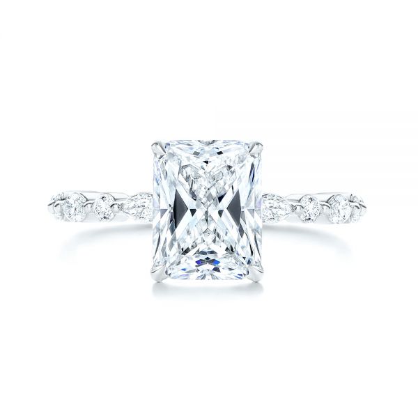 18k White Gold 18k White Gold Diamond Engagement Ring - Top View - 106640