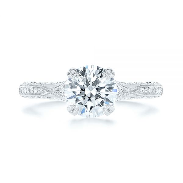 14k White Gold 14k White Gold Diamond Engagement Ring - Top View -  106644