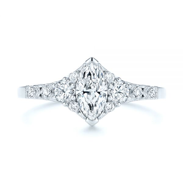  Platinum Platinum Diamond Engagement Ring - Top View -  106659