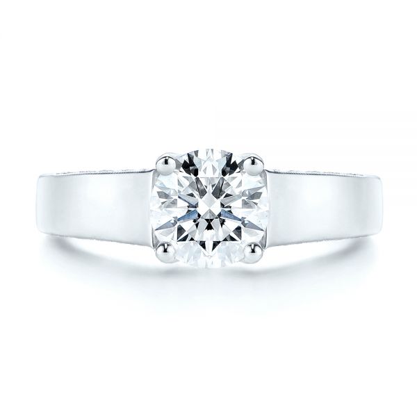 14k White Gold Diamond Engagement Ring - Top View - 106664