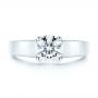 14k White Gold Diamond Engagement Ring - Top View -  106664 - Thumbnail
