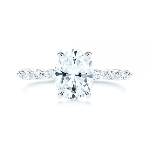 18k White Gold 18k White Gold Diamond Engagement Ring - Top View -  106727