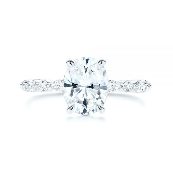 14k White Gold 14k White Gold Diamond Engagement Ring - Top View - 106727
