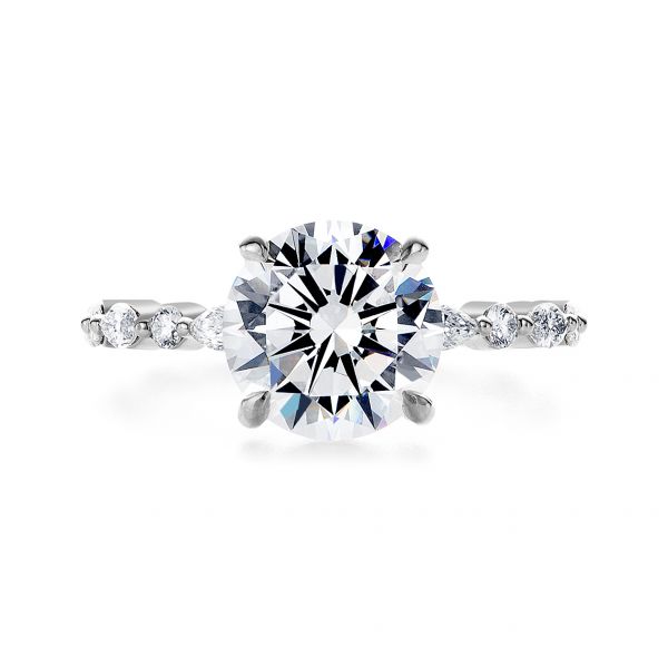 14k White Gold 14k White Gold Diamond Engagement Ring - Top View -  106861