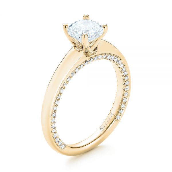 18k Yellow Gold 18k Yellow Gold Diamond Engagement Ring - Three-Quarter View -  103087