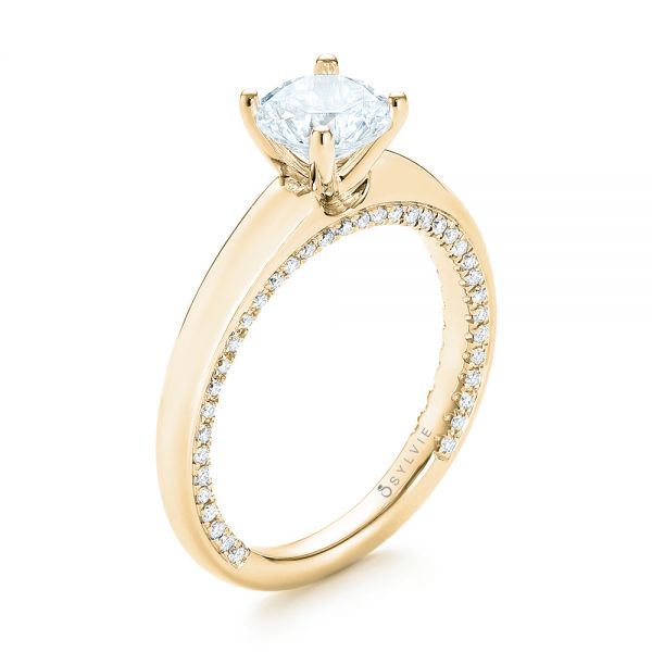 18k Yellow Gold 18k Yellow Gold Diamond Engagement Ring - Three-Quarter View - 103087
