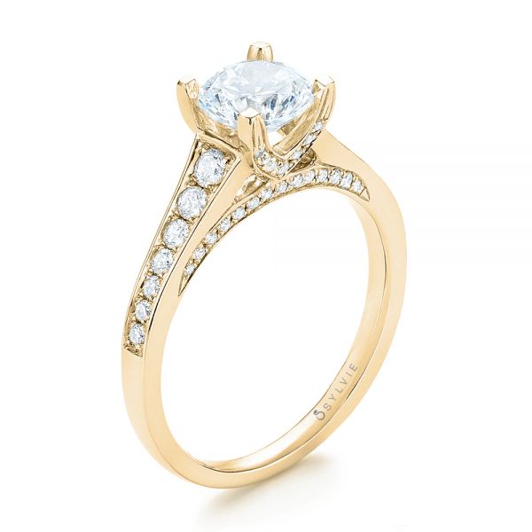 14k Yellow Gold 14k Yellow Gold Diamond Engagement Ring - Three-Quarter View -  103088