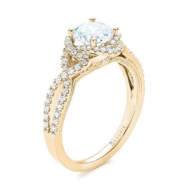 18k Yellow Gold 18k Yellow Gold Diamond Engagement Ring - Three-Quarter View - 103903
