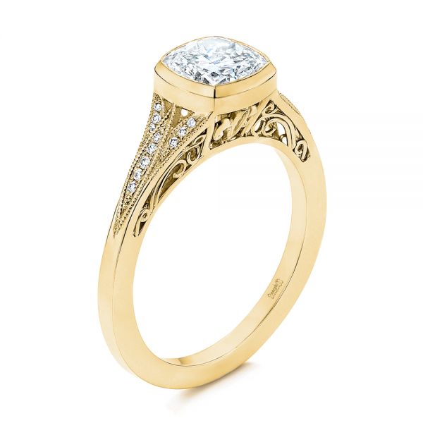 14k Yellow Gold 14k Yellow Gold Diamond Engagement Ring - Three-Quarter View -  106592