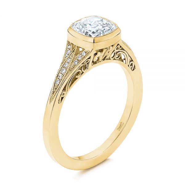 18k Yellow Gold 18k Yellow Gold Diamond Engagement Ring - Three-Quarter View -  106592