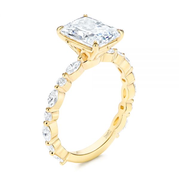 18k Yellow Gold 18k Yellow Gold Diamond Engagement Ring - Three-Quarter View -  106640