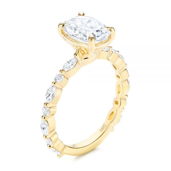 18k Yellow Gold 18k Yellow Gold Diamond Engagement Ring - Three-Quarter View -  106727