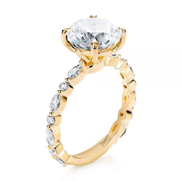 18k Yellow Gold 18k Yellow Gold Diamond Engagement Ring - Three-Quarter View -  106861