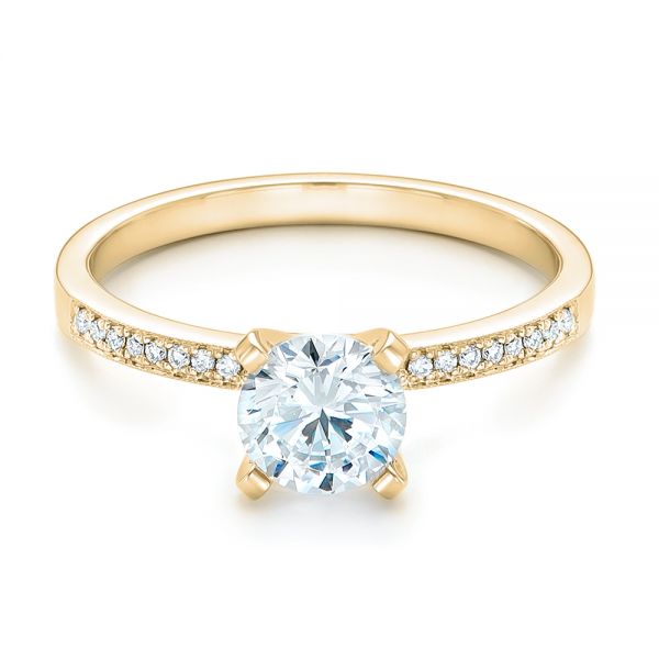 18k Yellow Gold 18k Yellow Gold Diamond Engagement Ring - Flat View -  102585