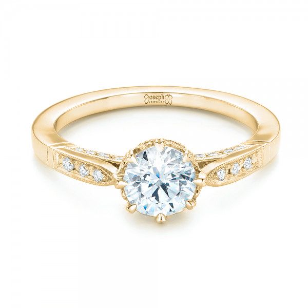 14k Yellow Gold 14k Yellow Gold Diamond Engagement Ring - Flat View - 102672
