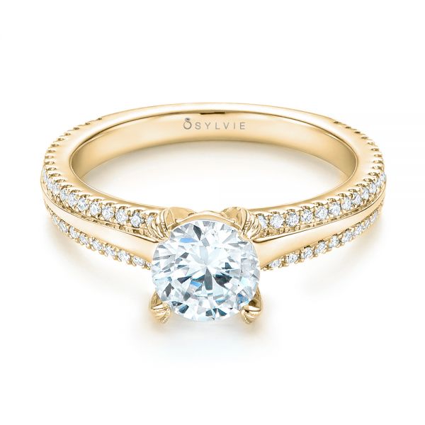 14k Yellow Gold 14k Yellow Gold Diamond Engagement Ring - Flat View - 103078