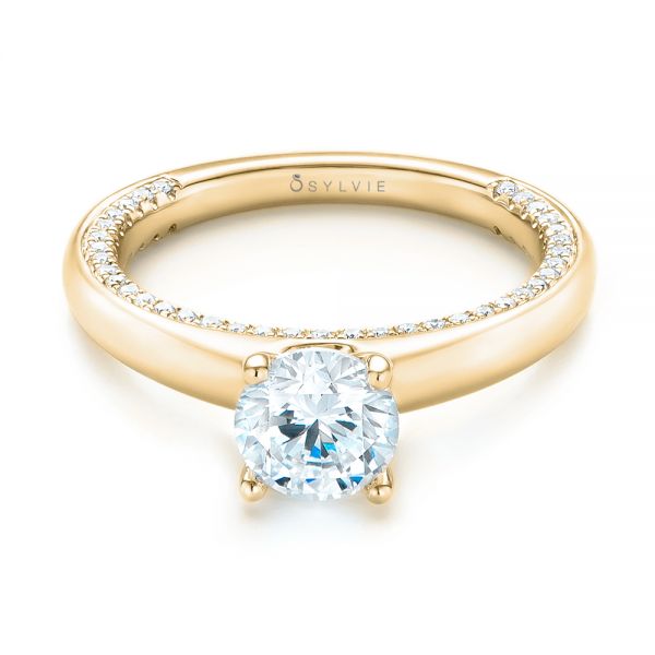 18k Yellow Gold 18k Yellow Gold Diamond Engagement Ring - Flat View - 103087