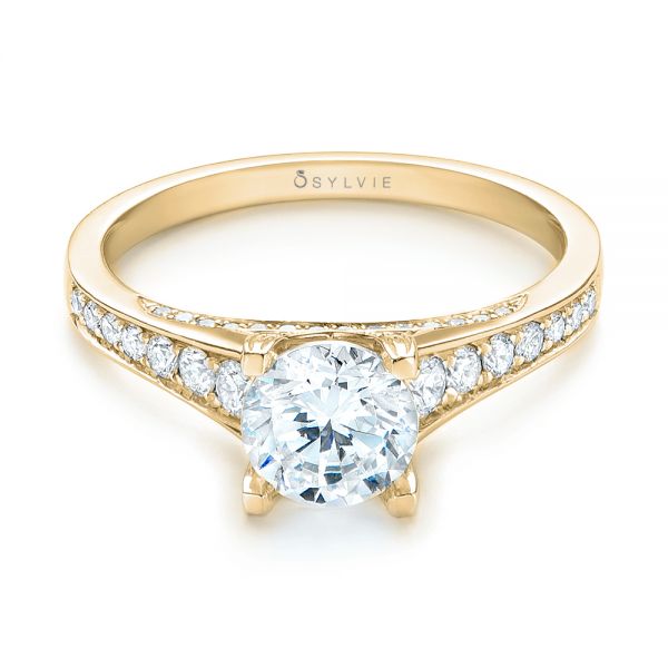 14k Yellow Gold 14k Yellow Gold Diamond Engagement Ring - Flat View - 103088