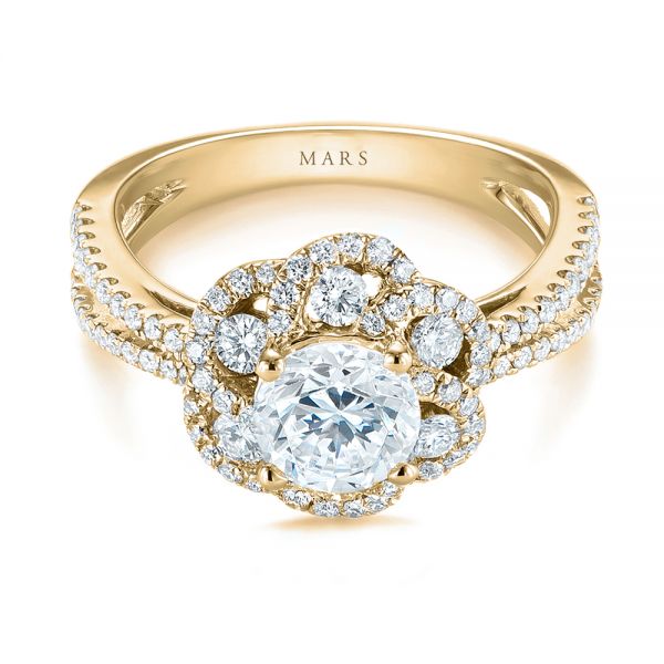 18k Yellow Gold 18k Yellow Gold Diamond Engagement Ring - Flat View -  103678