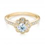 18k Yellow Gold 18k Yellow Gold Diamond Engagement Ring - Flat View -  103680 - Thumbnail