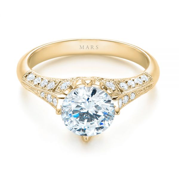 14k Yellow Gold 14k Yellow Gold Diamond Engagement Ring - Flat View -  103686