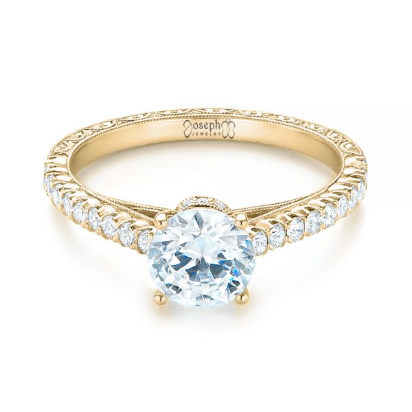 18k Yellow Gold Diamond Engagement Ring #103713 - Seattle Bellevue ...