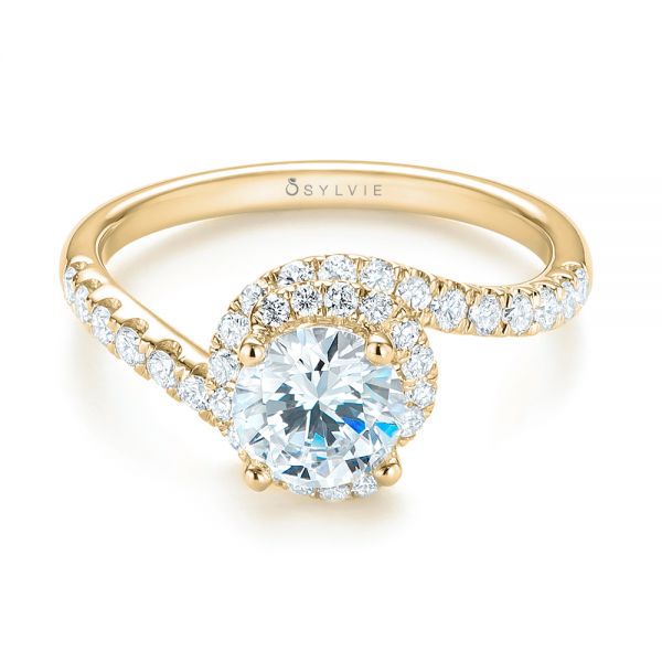 18k Yellow Gold 18k Yellow Gold Diamond Engagement Ring - Flat View -  103833