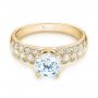 18k Yellow Gold 18k Yellow Gold Diamond Engagement Ring - Flat View -  103836 - Thumbnail