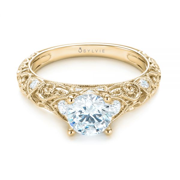 14k Yellow Gold 14k Yellow Gold Diamond Engagement Ring - Flat View - 103901