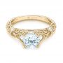 18k Yellow Gold 18k Yellow Gold Diamond Engagement Ring - Flat View -  103901 - Thumbnail